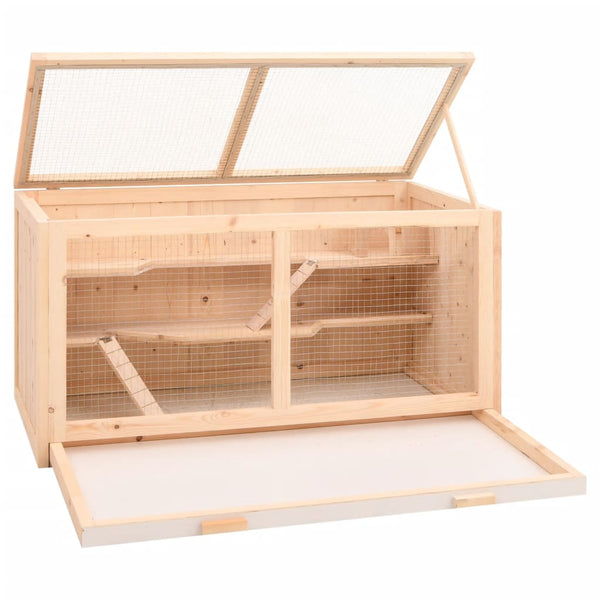 vidaXL Hamster Cage 89.5x45x45 cm Solid Fir Wood
