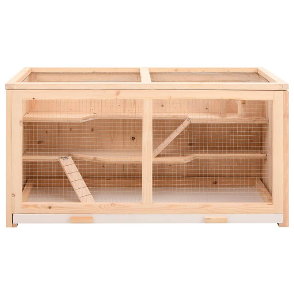 vidaXL Hamster Cage 89.5x45x45 cm Solid Fir Wood