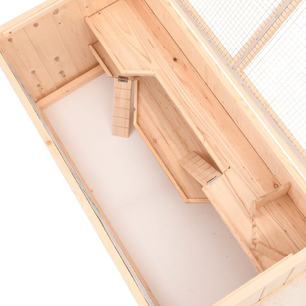 vidaXL Hamster Cage 89.5x45x45 cm Solid Fir Wood