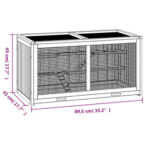 vidaXL Hamster Cage 89.5x45x45 cm Solid Fir Wood