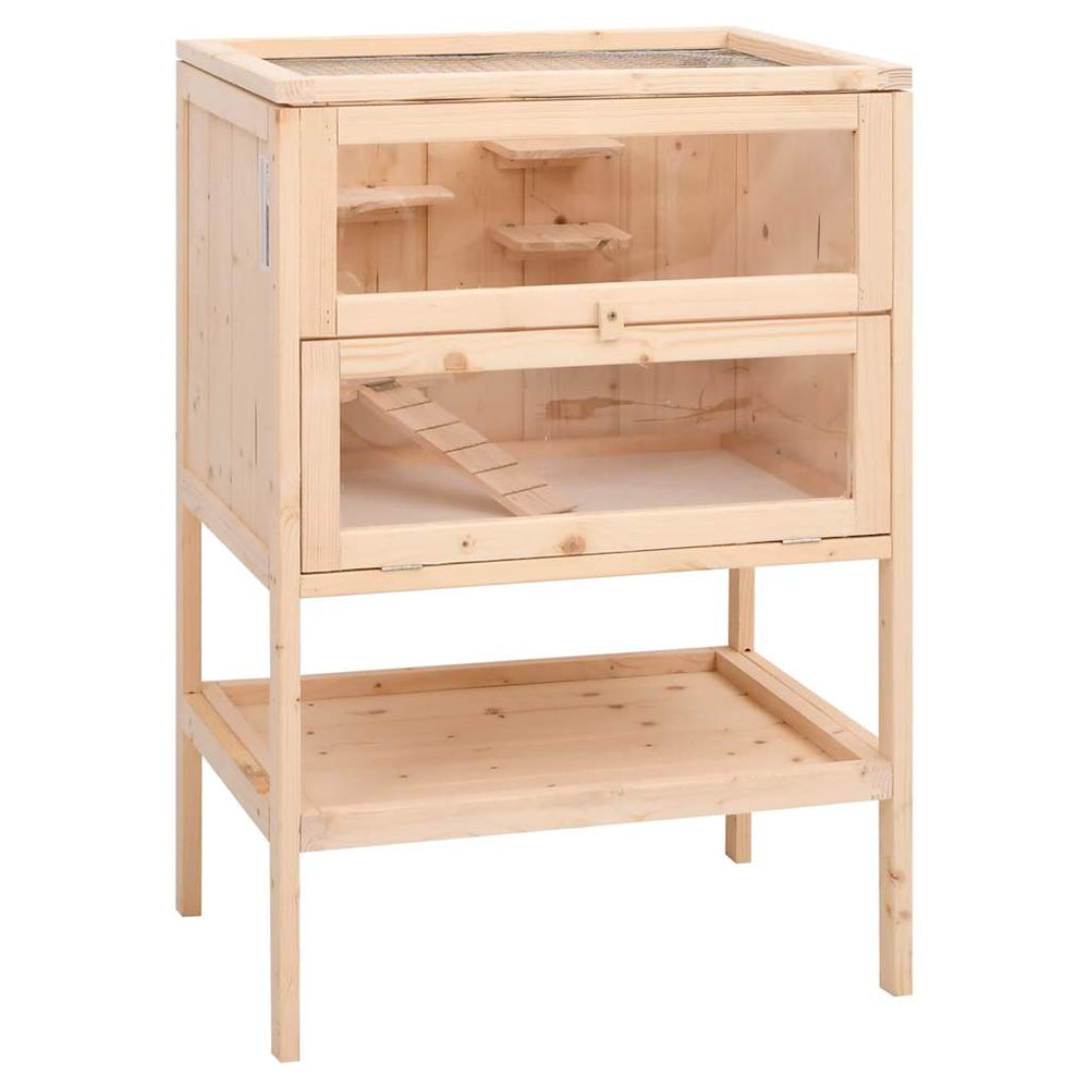 vidaXL Hamster Cage 55 x 40 x 80 cm Solid Fir Wood