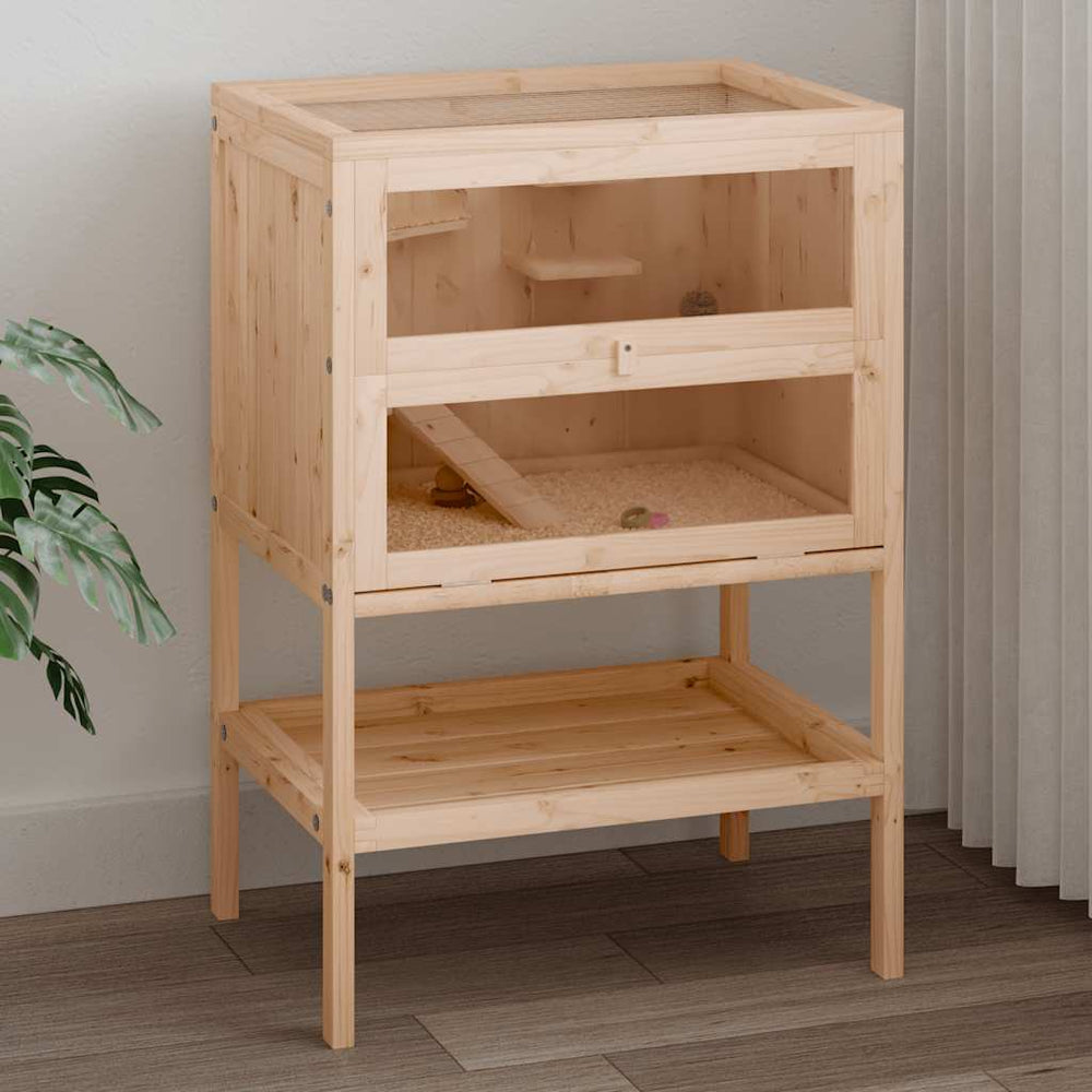 vidaXL Hamster Cage 55 x 40 x 80 cm Solid Fir Wood