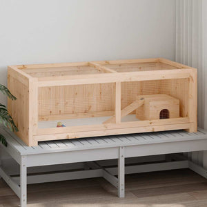 vidaXL Hamster Cage 104x52x38 cm Solid Fir Wood