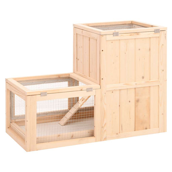 vidaXL Hamster Cage 81x40x60 cm Solid Fir Wood