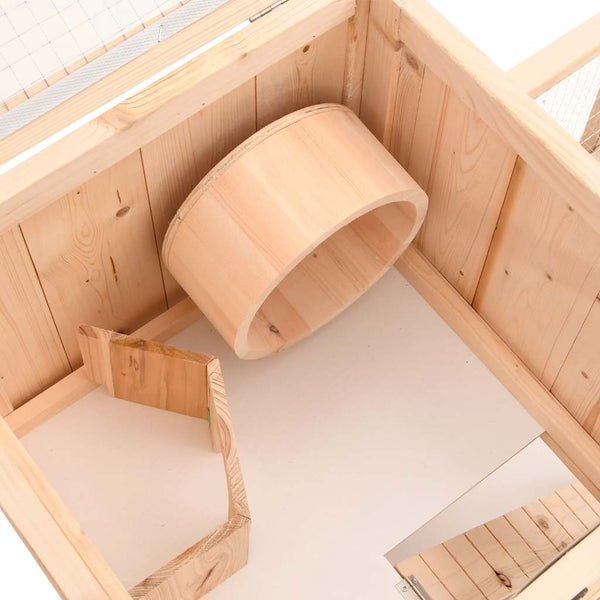 vidaXL Hamster Cage 81x40x60 cm Solid Fir Wood