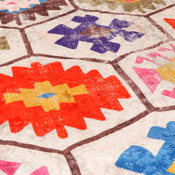 vidaXL Washable Rug Multicolour 190x300 cm