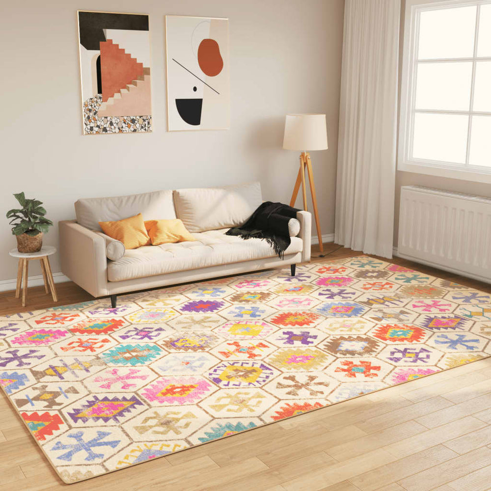 vidaXL Washable Rug Multicolour 190x300 cm
