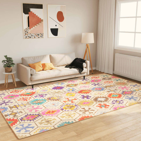 vidaXL Washable Rug Multicolour 190x300 cm