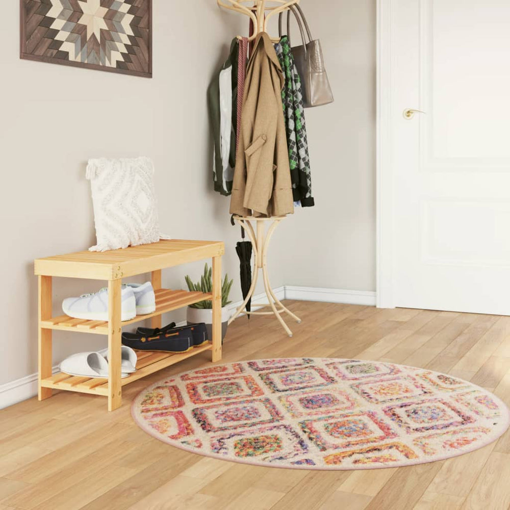 vidaXL Washable Rug Multicolour Ø 120 cm