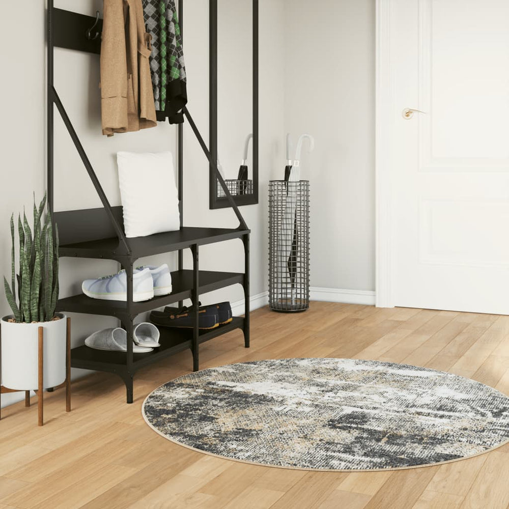 vidaXL Washable Rug Multicolour Ø 120 cm