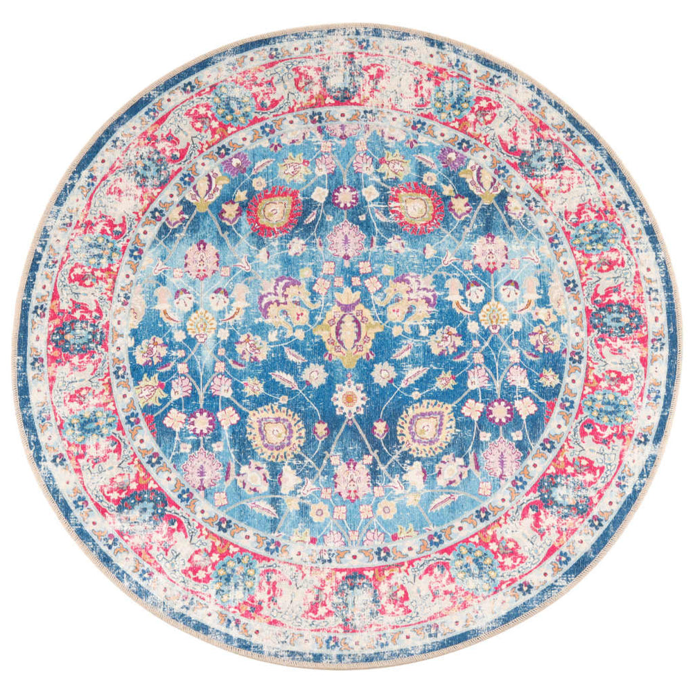 vidaXL Washable Rug Multicolour Ø 120 cm