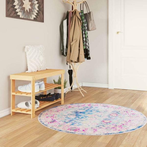 vidaXL Washable Rug Multicolour Ø 120 cm