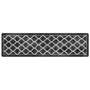 vidaXL Washable Rug Black and White 80x300 cm