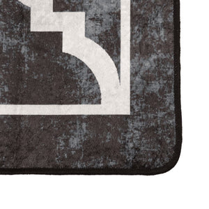 vidaXL Washable Rug Black and White 80x300 cm