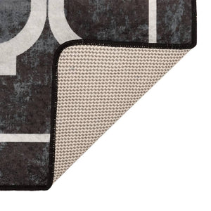 vidaXL Washable Rug Black and White 120x180 cm