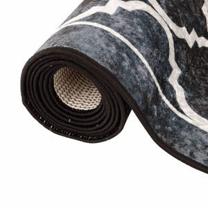 vidaXL Washable Rug Black and White 120x180 cm