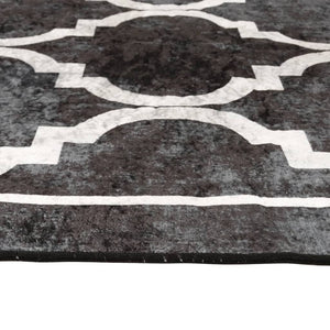 vidaXL Washable Rug Black and White 120x180 cm
