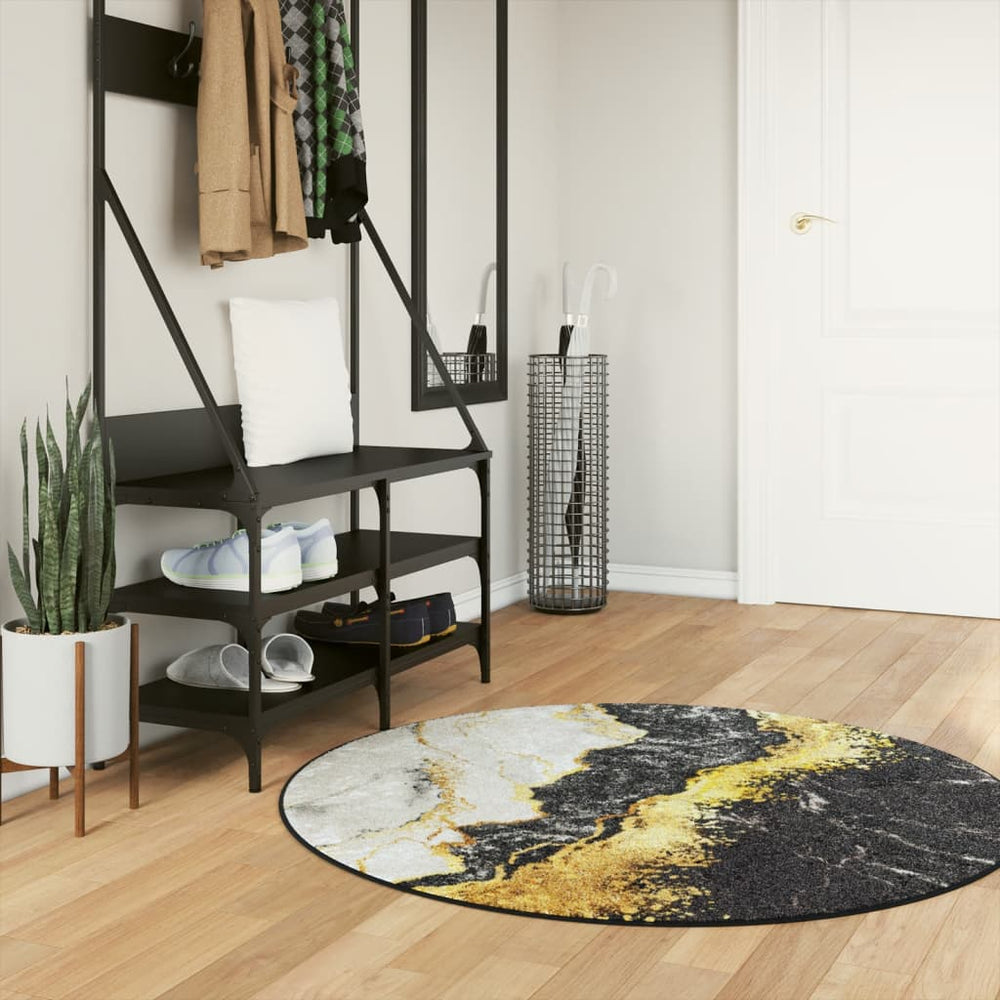 vidaXL Washable Rug Multicolour Ø 120 cm