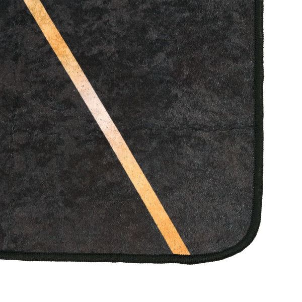 vidaXL Washable Rug Black and Gold 190x300 cm
