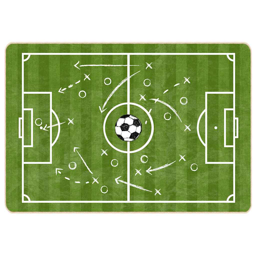vidaXL Green Kids' Rug 160x230 cm Football Field Washable