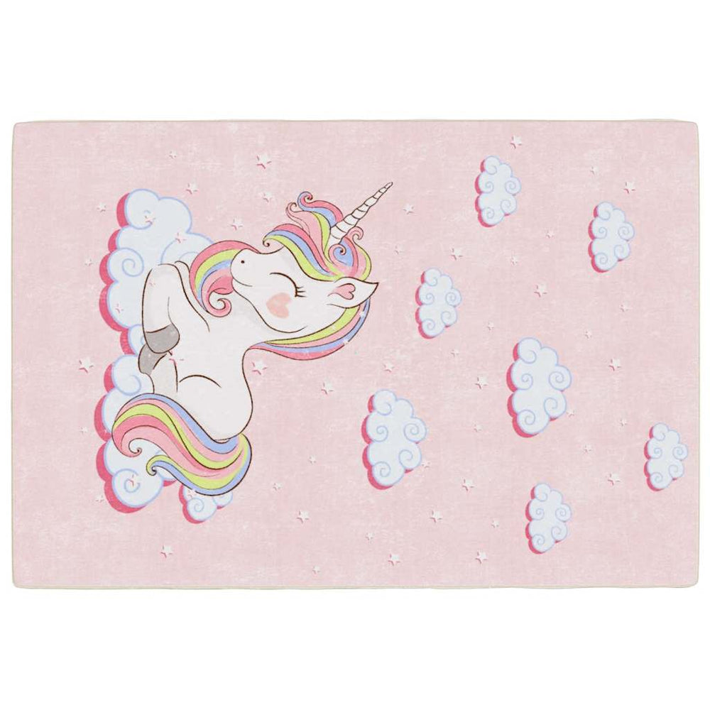 vidaXL Children's Rug Pink 160x230 cm Unicorn Washable