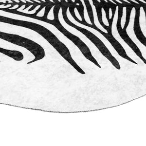 vidaXL Rug Black White 120x170 cm Zebra Pattern Washable