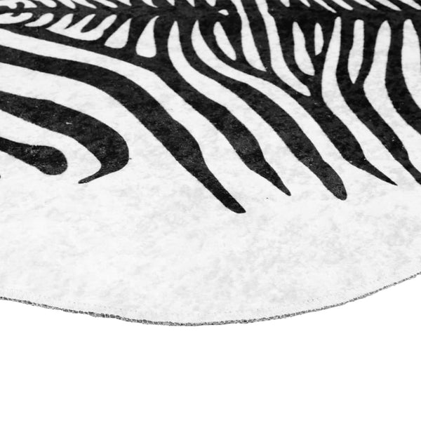 vidaXL Rug Black White 120x170 cm Zebra Pattern Washable