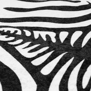 vidaXL Rug Black White 120x170 cm Zebra Pattern Washable