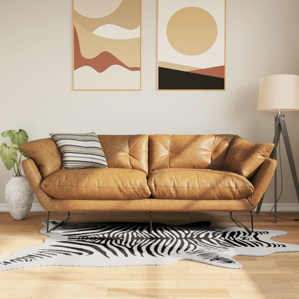 vidaXL Rug Black White 120x170 cm Zebra Pattern Washable