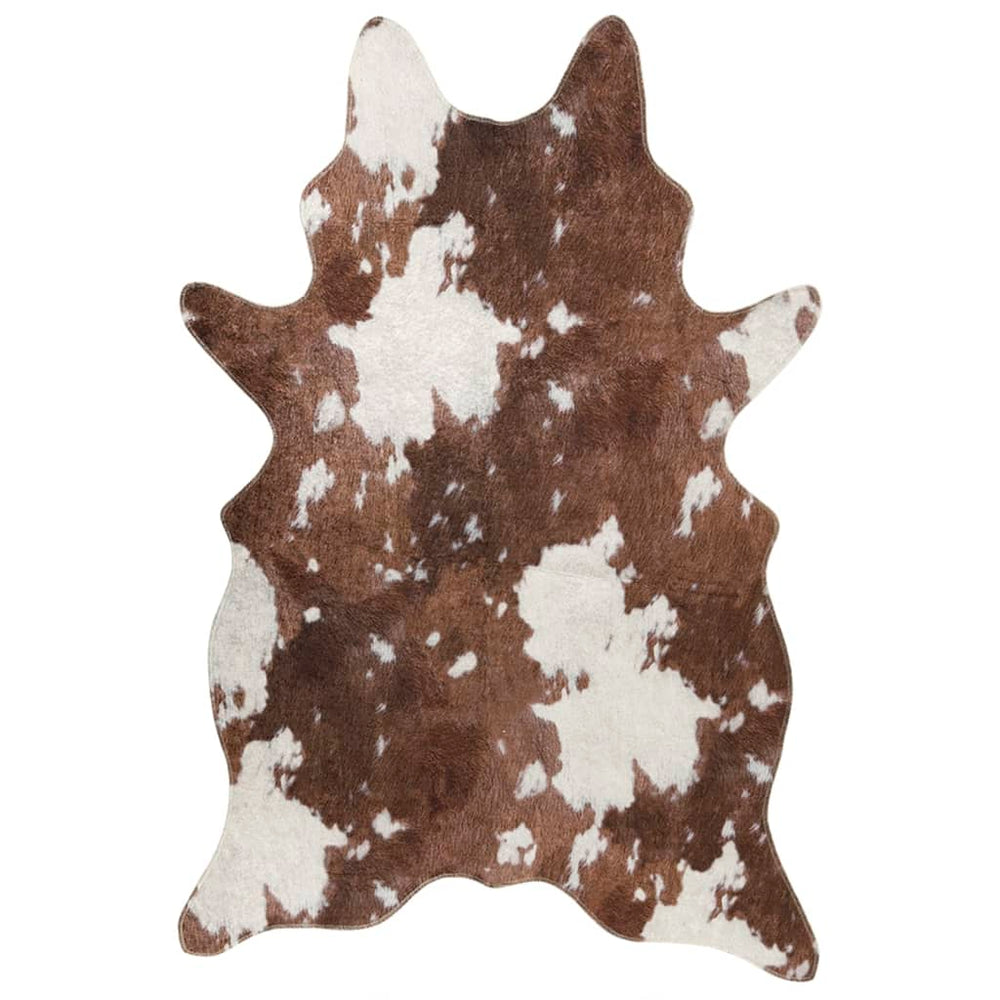 vidaXL Rug Brown & White 120x170 cm Cow Pattern Washable