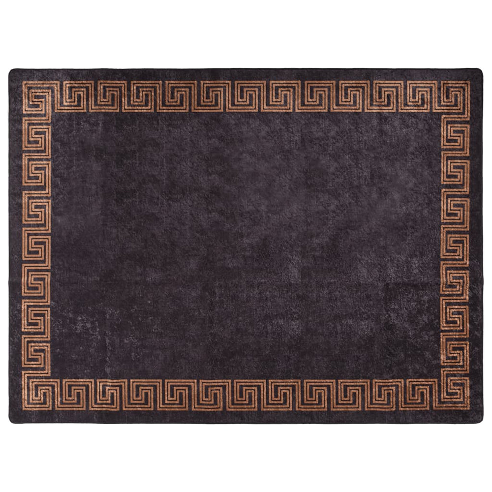 vidaXL Washable Rug Black and Gold 400x300 cm