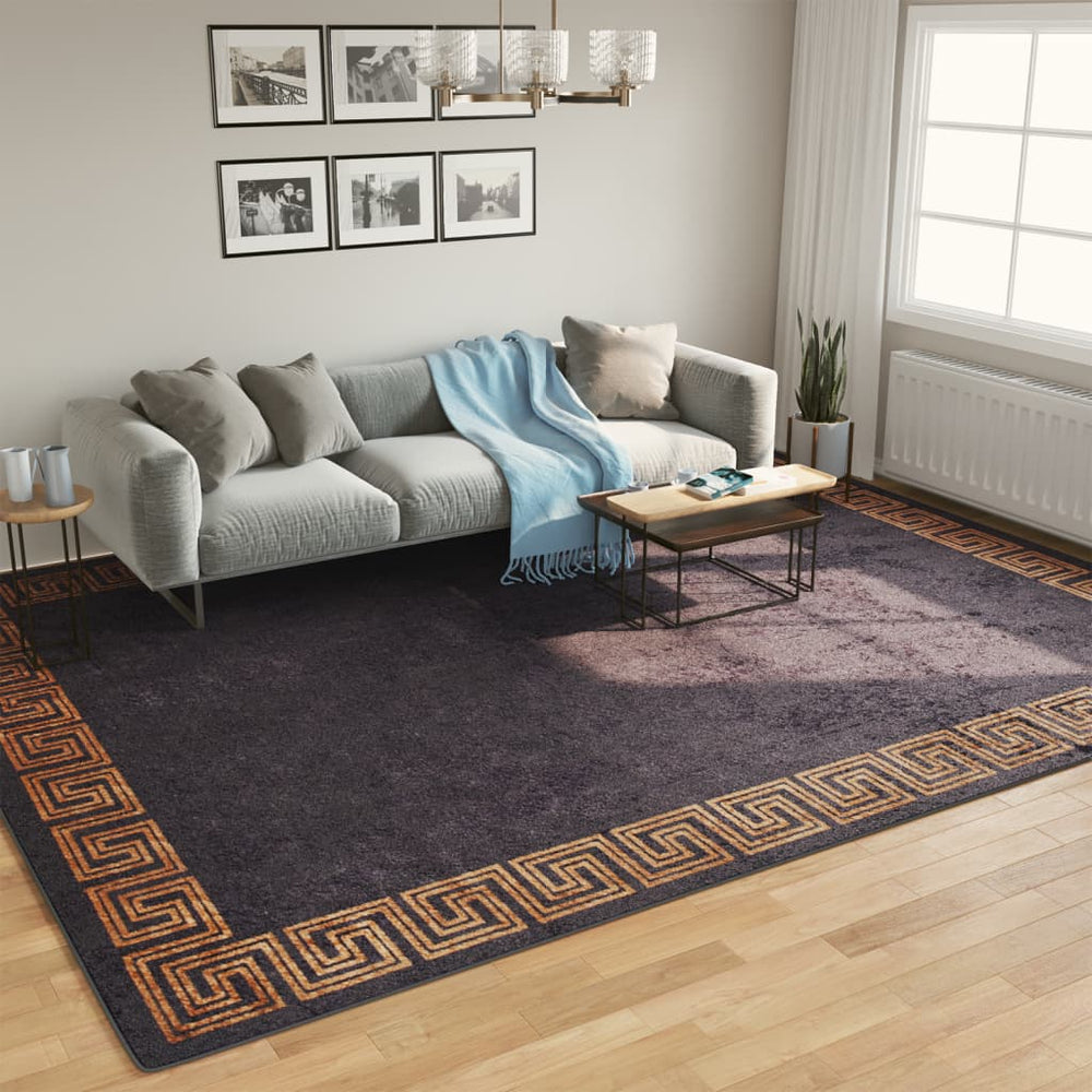 vidaXL Washable Rug Black and Gold 400x300 cm