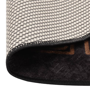 vidaXL Washable Rug Black and Gold Ø 200 cm