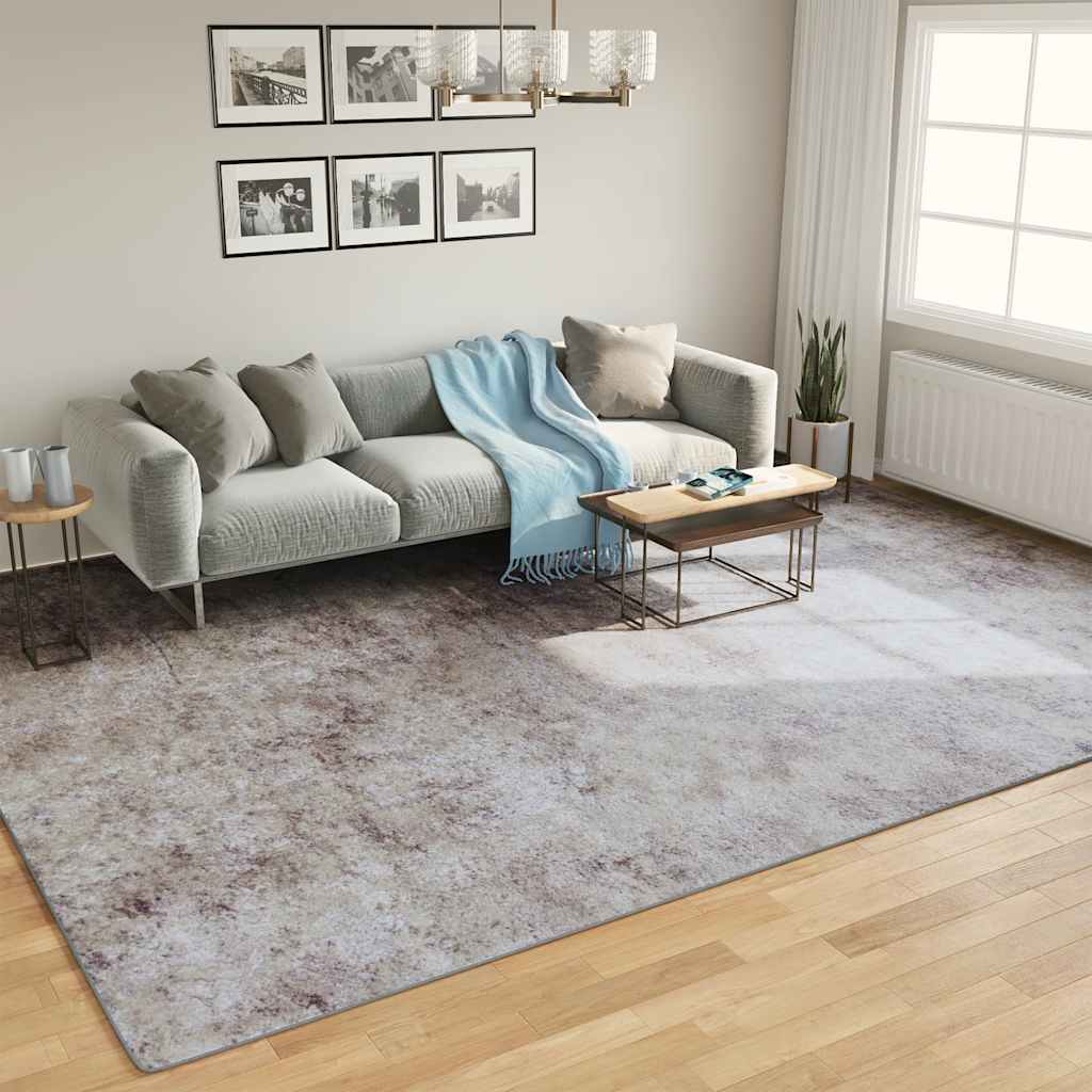 vidaXL Washable Rug Grey 400x300 cm