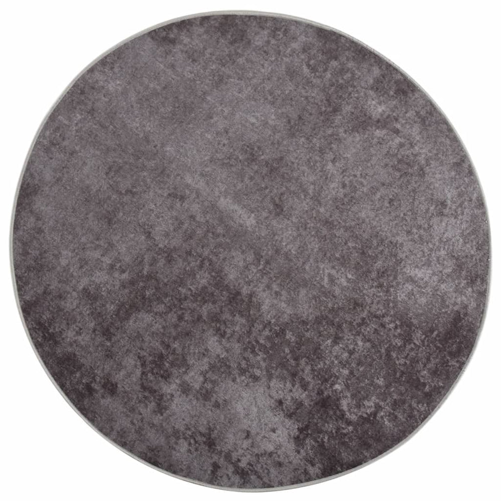vidaXL Washable Rug Grey Ø 200 cm
