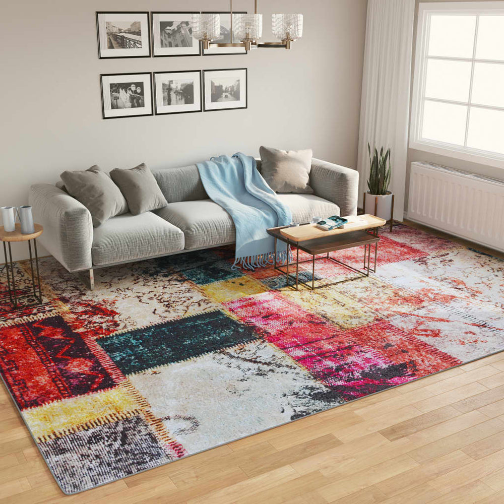 vidaXL Washable Rug Multicolored 400x300 cm