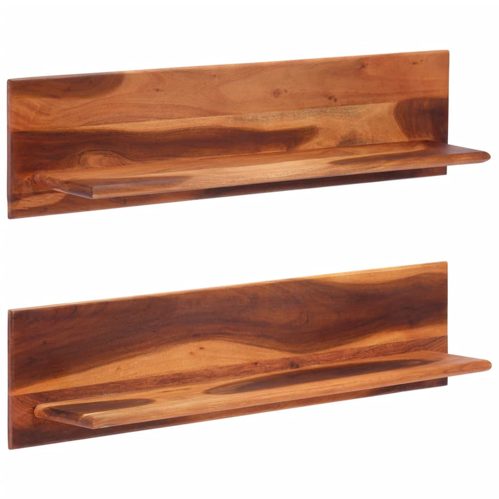Wandregale Akazie Massivholz 112cm 2er Set