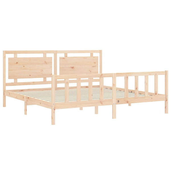vidaXL Solid Wood Bed with Headboard 180x200 cm