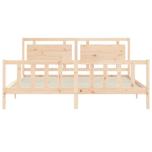 vidaXL Solid Wood Bed with Headboard 180x200 cm