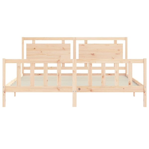 vidaXL Solid Wood Bed with Headboard 180x200 cm
