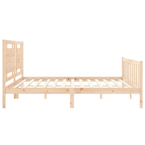 vidaXL Solid Wood Bed with Headboard 180x200 cm