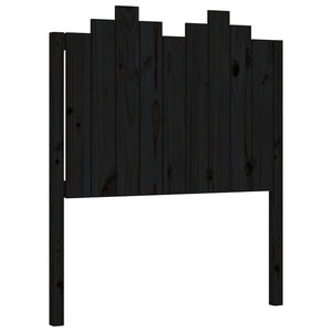vidaXL Solid Wood Bed with Headboard Black 90x190 cm