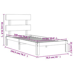 vidaXL Solid Wood Bed Frame without Mattress Pine Wood