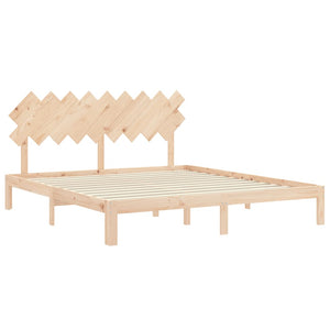 vidaXL Solid Wood Bed with Headboard