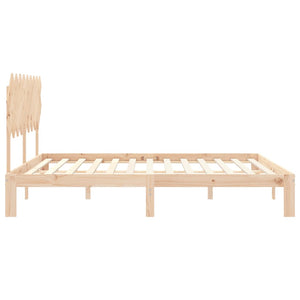 vidaXL Solid Wood Bed with Headboard