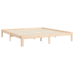 vidaXL Solid Wood Bed with Headboard