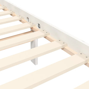 vidaXL Solid Wood Bed with Headboard White