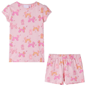 Kids' Short-Sleeved Pyjamas Light Pink 104