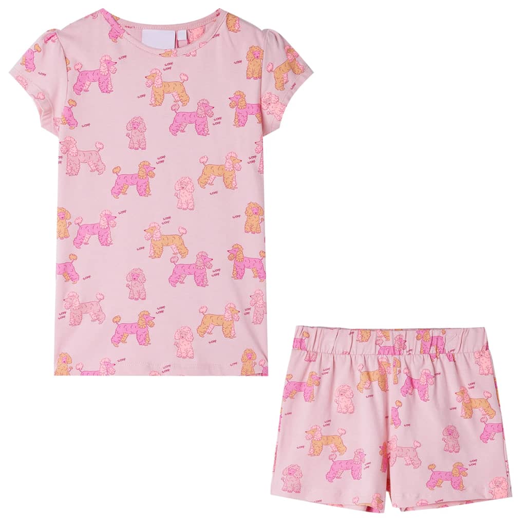 Kids' Short-Sleeved Pyjamas Light Pink 104