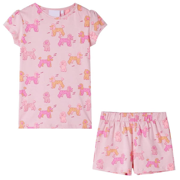 Kids' Short-Sleeved Pyjamas Light Pink 104